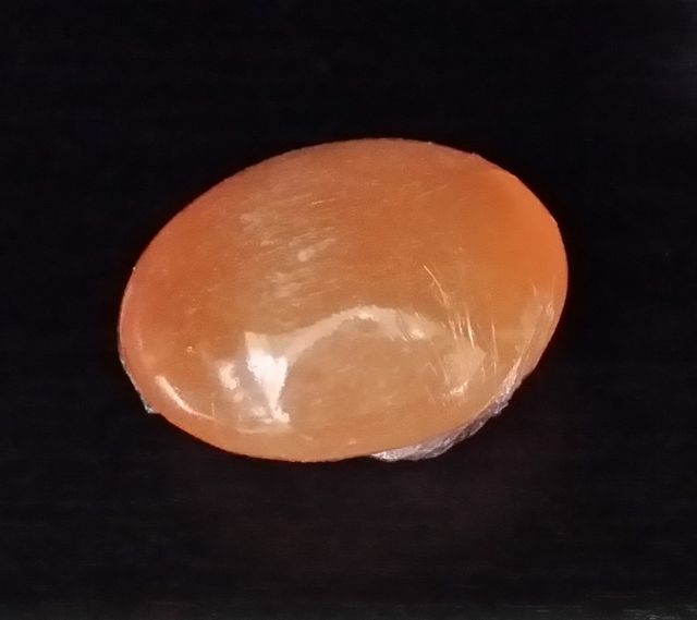 Selenite Palm Stone - Peach small Selenite Palm Stone - Peach small